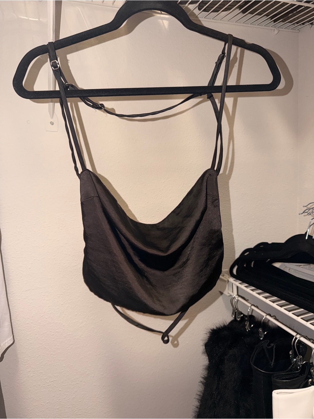 Black Satin Cowl Neck Camisole Top - Women Intimates & Sleepwear